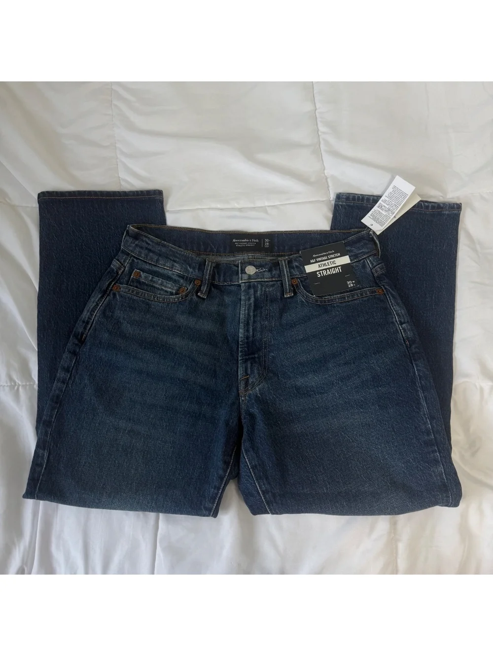 Abercrombie & Fitch VINTAGE STRETCH ATHLETIC STRAIGHT 30W 28L Dark blue jeans